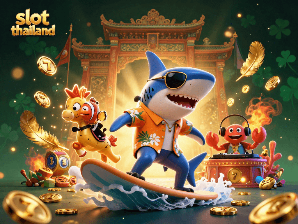 Experience the thrill of slot thailand with vibrant characters and golden elements in a captivating scene.