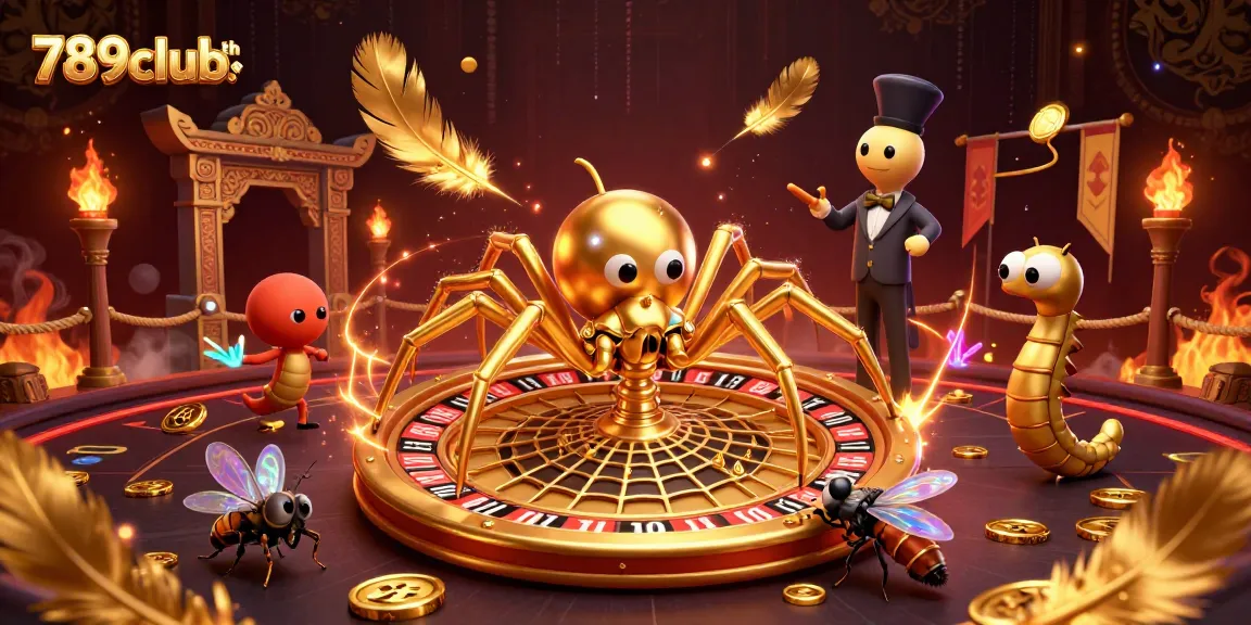 Engage in thrilling bets at 789clubth with a golden spider spinning roulette webs.