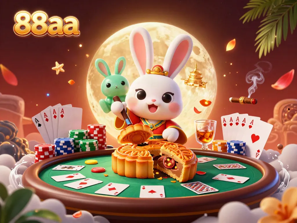 Engage in thrilling gameplay at 88aa, where a moon rabbit reveals poker chips from mooncakes.