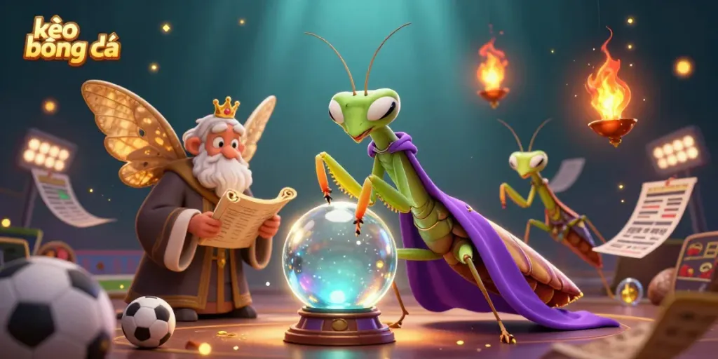 Engage in kèo bóng đá with an enchanting scene featuring a fortune teller and a moth librarian.