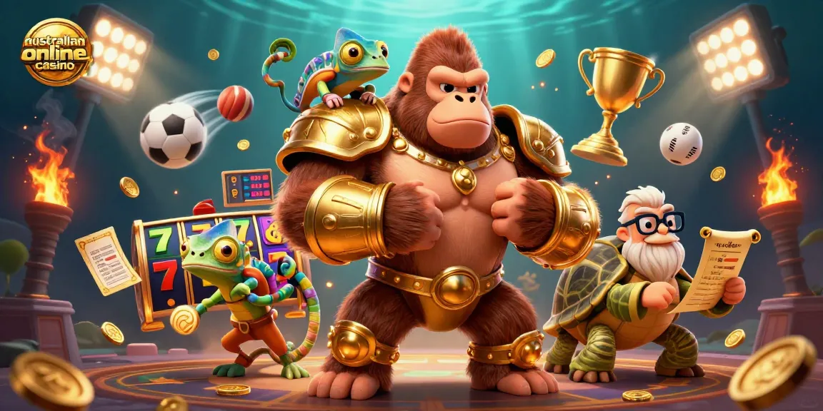 Experience thrilling action at australian online casino with vibrant 3D characters and dynamic betting elements.