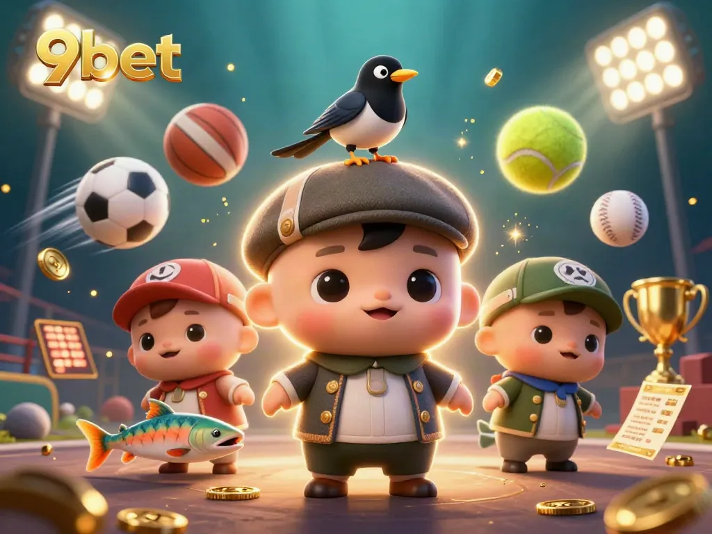 Engage with 9bet's dynamic gaming experience featuring lively characters and rich casino elements.