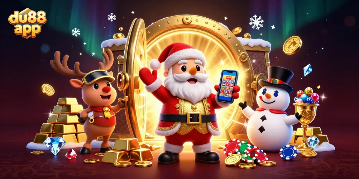 Win big with the du88 app at this festive casino adventure featuring Santa and friends!