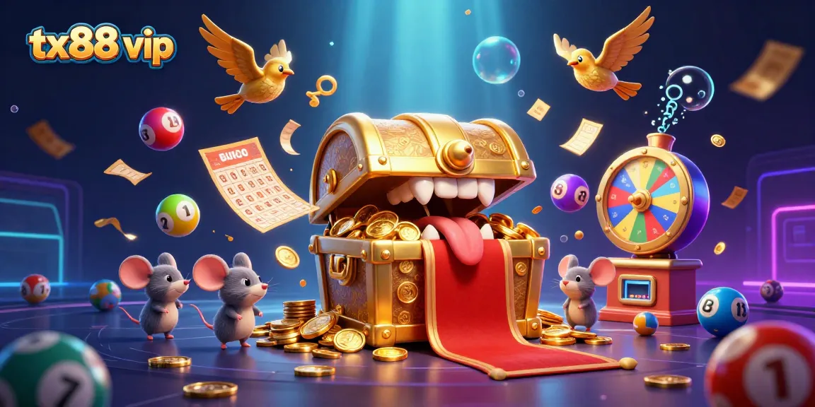 Win big with tx88 vip in a colorful dynamic casino scene filled with lottery fun.