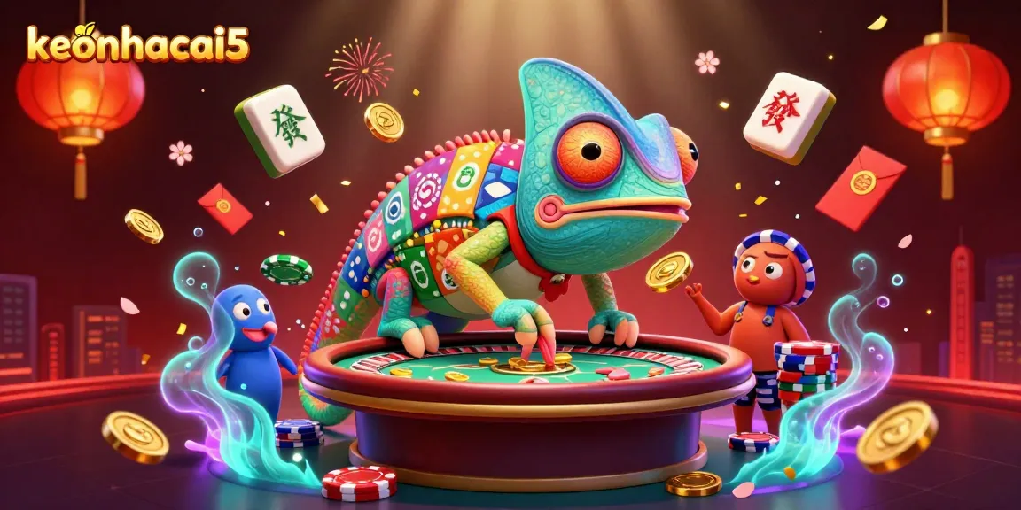 Experience keonhacai5 casino fun with animated chameleon creator and vibrant gaming elements.