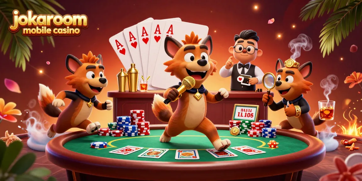 Experience the excitement of jokaroom mobile casino with hyenas in a comedy casino club scene.