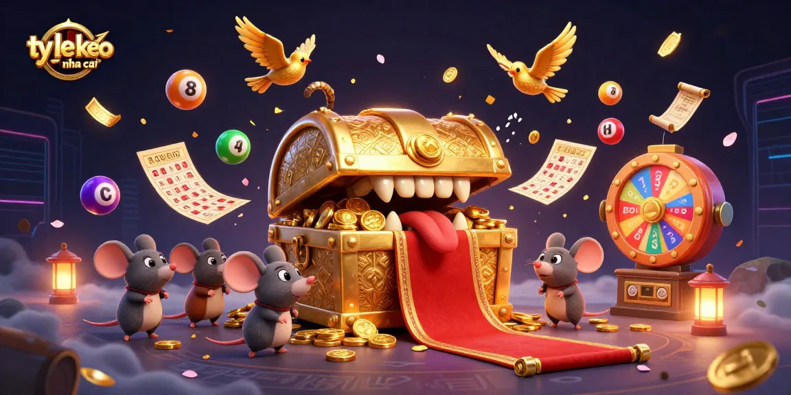 Engage with ty le keo nha cai in a vibrant lottery-themed illustration showcasing colorful lottery balls and dynamic gaming elements.