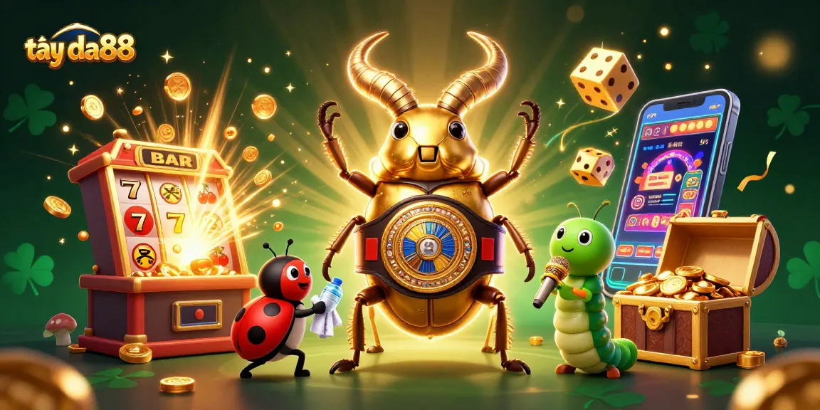 Experience excitement at tại da88 with a vibrant 3D casino battle illustration featuring cartoon characters and dynamic jackpot elements.