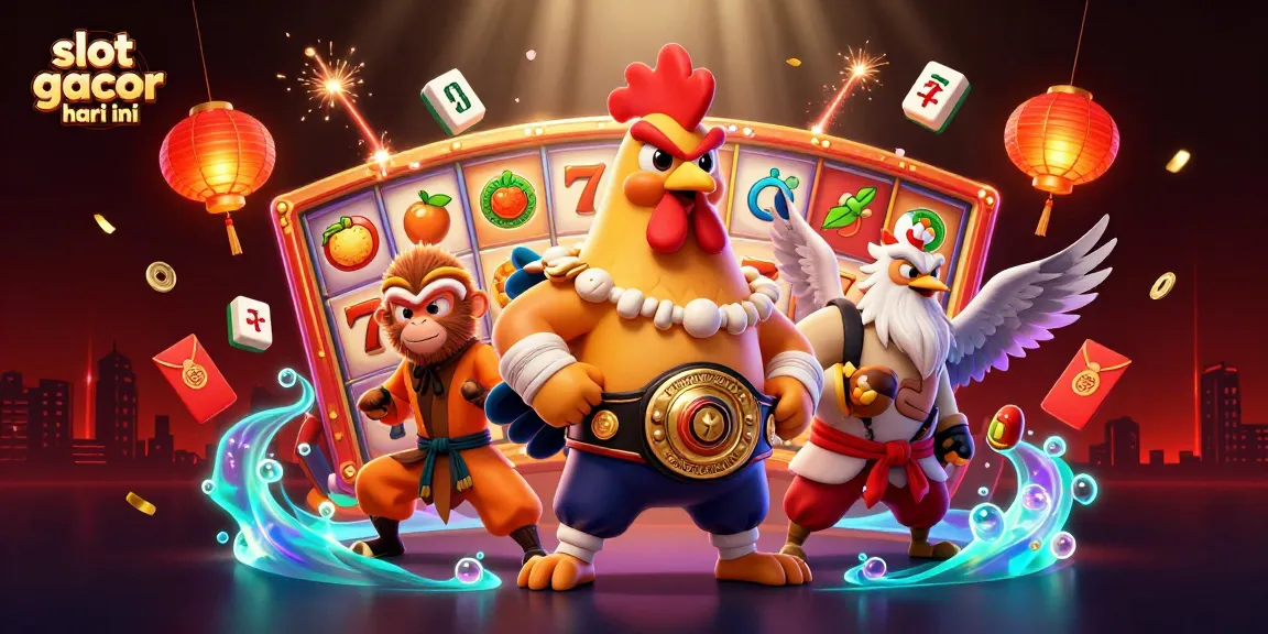Spin to win with slot gacor hari ini featuring vibrant casino characters and dynamic elements